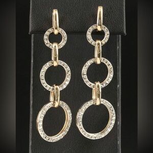 14K Gold Elegant Circle Drop Earrings